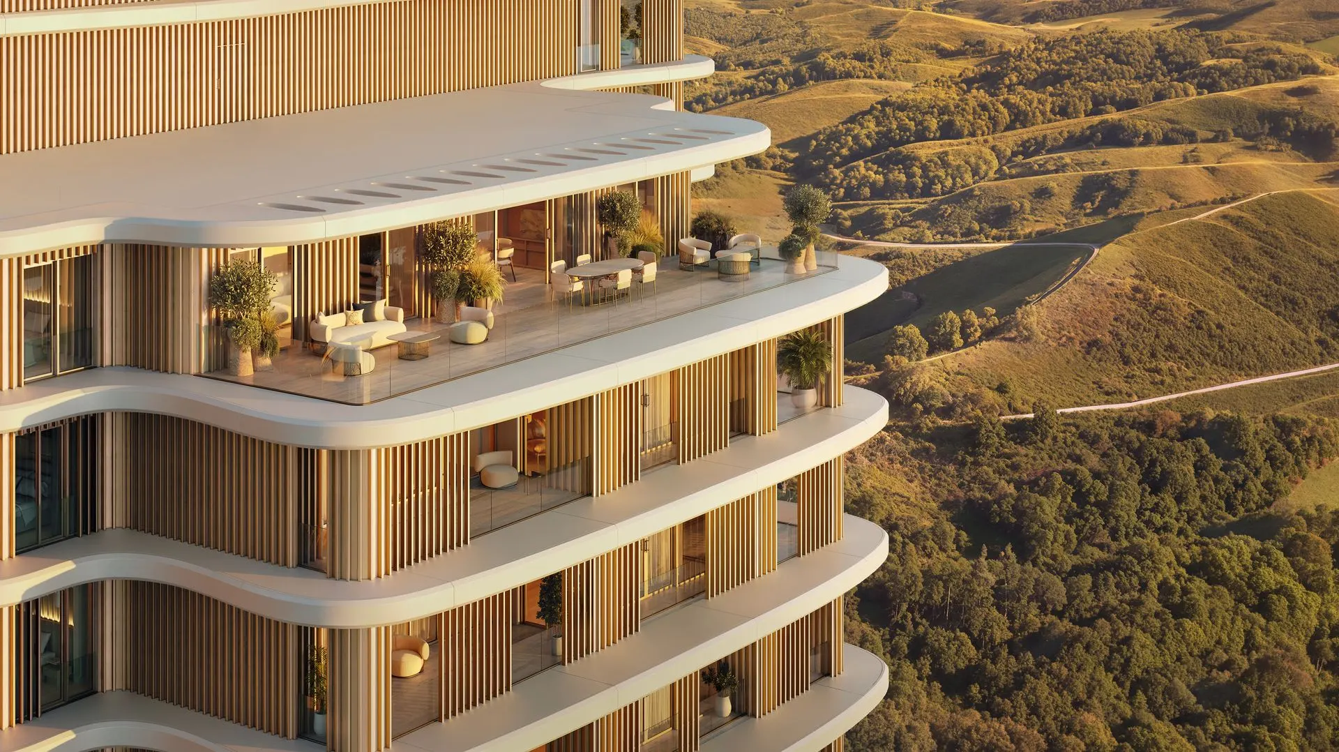 Ankara Residences by ELIE SAAB, üst kat terası ve vadi manzarası (temsilî görsel)