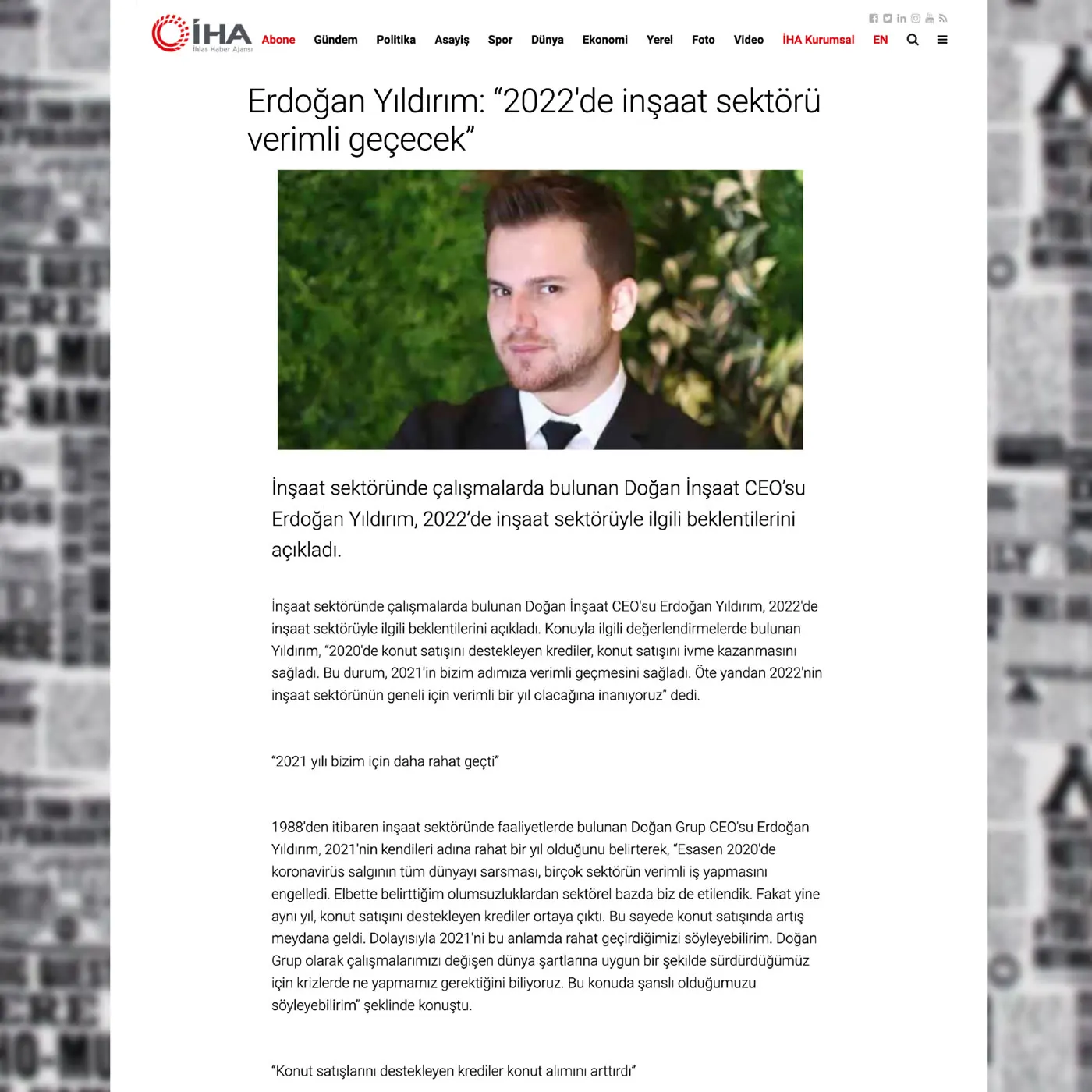 İHA haber küpürü