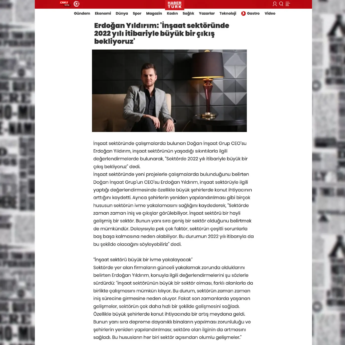 Habertürk press clipping