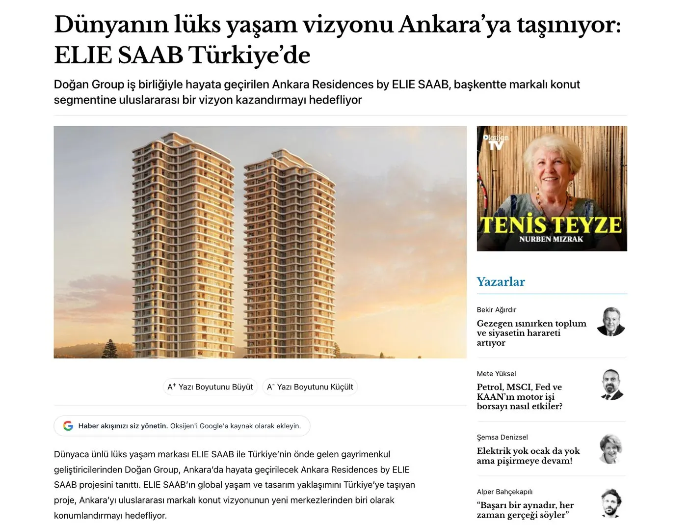 Gazete Oksijen haber küpürü